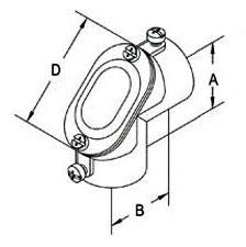 BRIDGEPORT Bridgeport 82-DCA Aluminum 3/4 Set Screw Coupling Pull Elbows