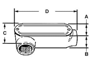 BRIDGEPORT Bridgeport LR-42CG Rigid and IMC Conduit Body, Size 3/4 Inch