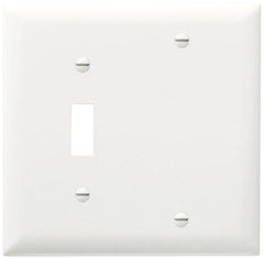 LEGRAND Pass & Seymour TP113W Combination Wall Plate, 2-Gang, White