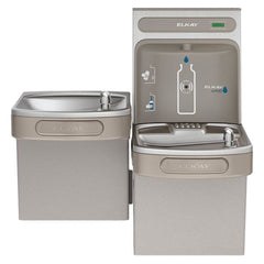 ELKAY Elkay EZSTLDDWSVRLK ezH2O Bottle Filling Station & Versatile Bi-Level ADA Vandal-Resistant Cooler Non-Filtered Non-Refrigerated Light Gray