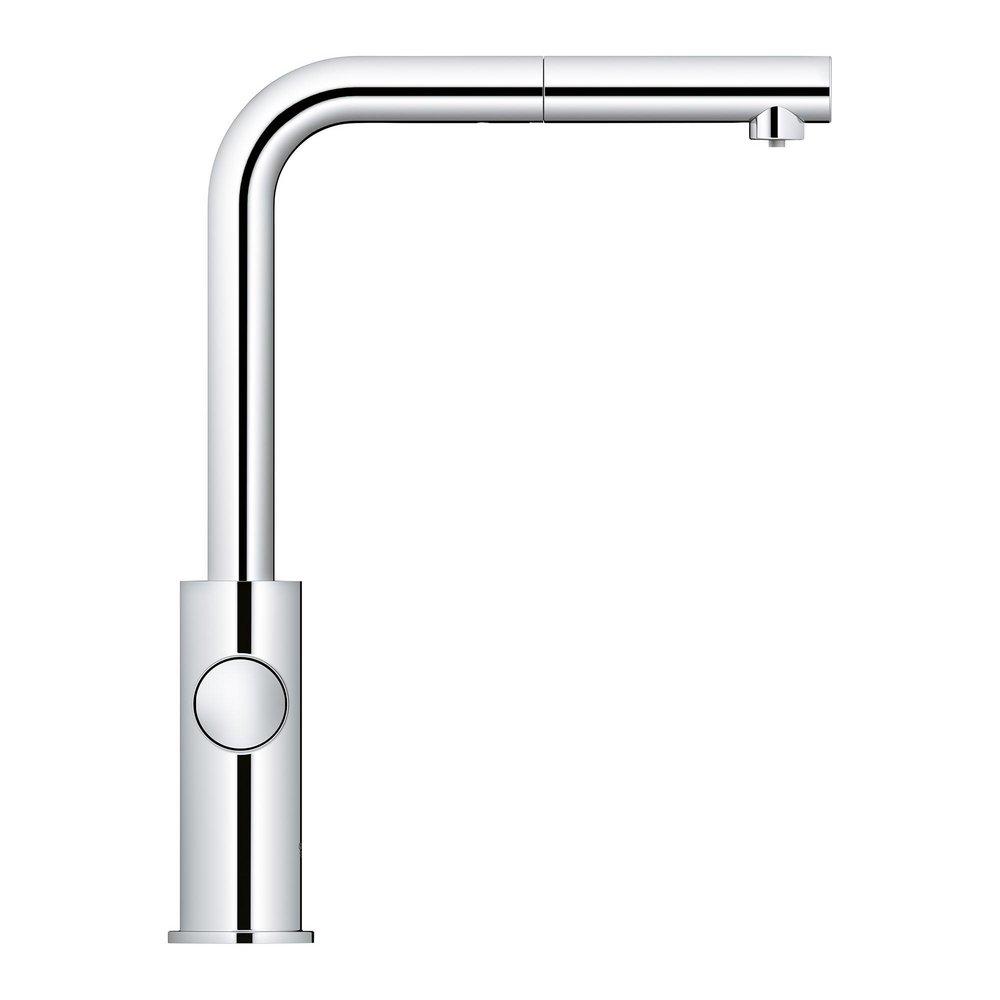 GROHE GROHE 31608002 Blue Professional Single Handle Pull Out Kitchen Faucet in Starlight Chrome