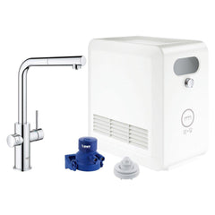 GROHE GROHE 31608002 Blue Professional Single Handle Pull Out Kitchen Faucet in Starlight Chrome