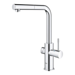 GROHE GROHE 31608002 Blue Professional Single Handle Pull Out Kitchen Faucet in Starlight Chrome