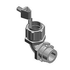 THOMAS & BETTS THOMAS & BETTS 5252GR 1/2 Inch 90 Degree Malleable Iron External Bonding Liquidtight Connector, Non-insulated