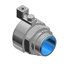 THOMAS & BETTS THOMAS & BETTS 5332GR 1/2 Inch External Bonding Liquidtight Flexible Metal Conduit Straight Insulated With Revolver Lug With Tin Plated Cu Alloy Lug For #14 To #4 Ground Wire For Use In Wet Locations