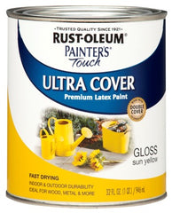 RUST-OLEUM Rust-oleum 1945-502 Gloss Latex Paint Sun Yellow Qt