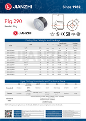 MALLEABLE MALLEABLE 290 - Malleable Iron Pipe Plug - Galvanized
