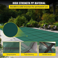 MERLIN INDUSTRIES MERLIN INDUSTRIES 25M-T-GR SmartMesh Rectangle Green Safety Pool Cover