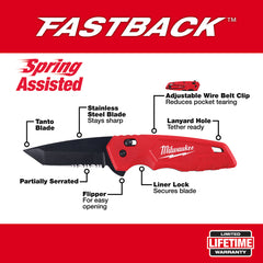 MILWAUKEE Milwaukee MIL-48-22-1530 FASTBACK Spring Assisted Folding Knife