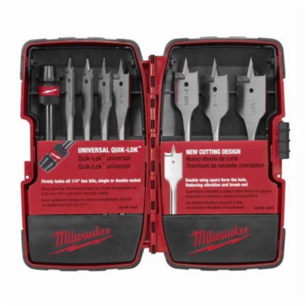 MILWAUKEE MILWAUKEE MIL-49-22-0175 QUIK-LOK Flat Boring Bit Set - 8 Piece