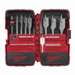 MILWAUKEE MILWAUKEE MIL-49-22-0175 QUIK-LOK Flat Boring Bit Set - 8 Piece