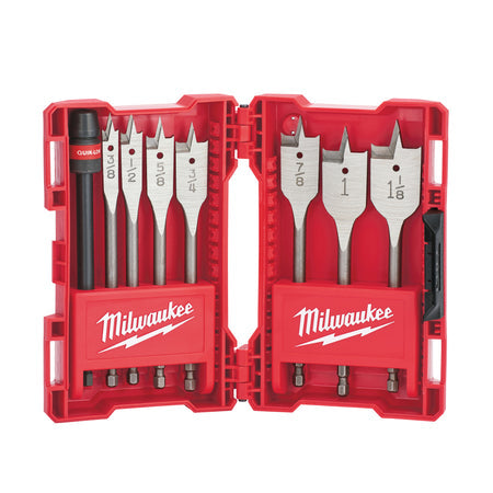 MILWAUKEE MILWAUKEE MIL-49-22-0175 QUIK-LOK Flat Boring Bit Set - 8 Piece