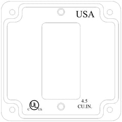 MULBERRY MULBERRY 11432U 4 Inch Square Metal GFCI Electrical Box Cover - 1/2 Inch Raised