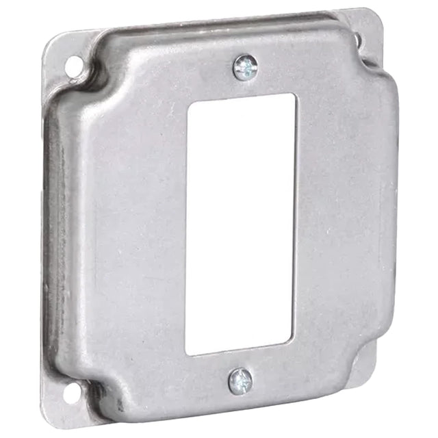 MULBERRY MULBERRY 11432U 4 Inch Square Metal GFCI Electrical Box Cover - 1/2 Inch Raised