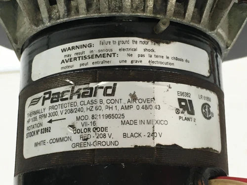PACKARD Packard 82862 Draft Inducer Blower Motor