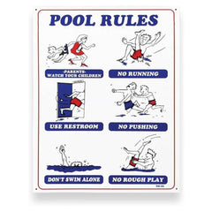 JED POOL TOOLS JED POOL TOOLS 90-100 Pool Rules Sign - 18 x 24 Inches