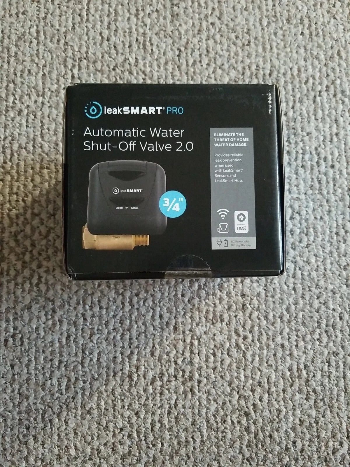 LEAKSMART LEAKSMART 8850000 Automatic Water Shut-Off Valve 2.0 Pro 3/4-inch