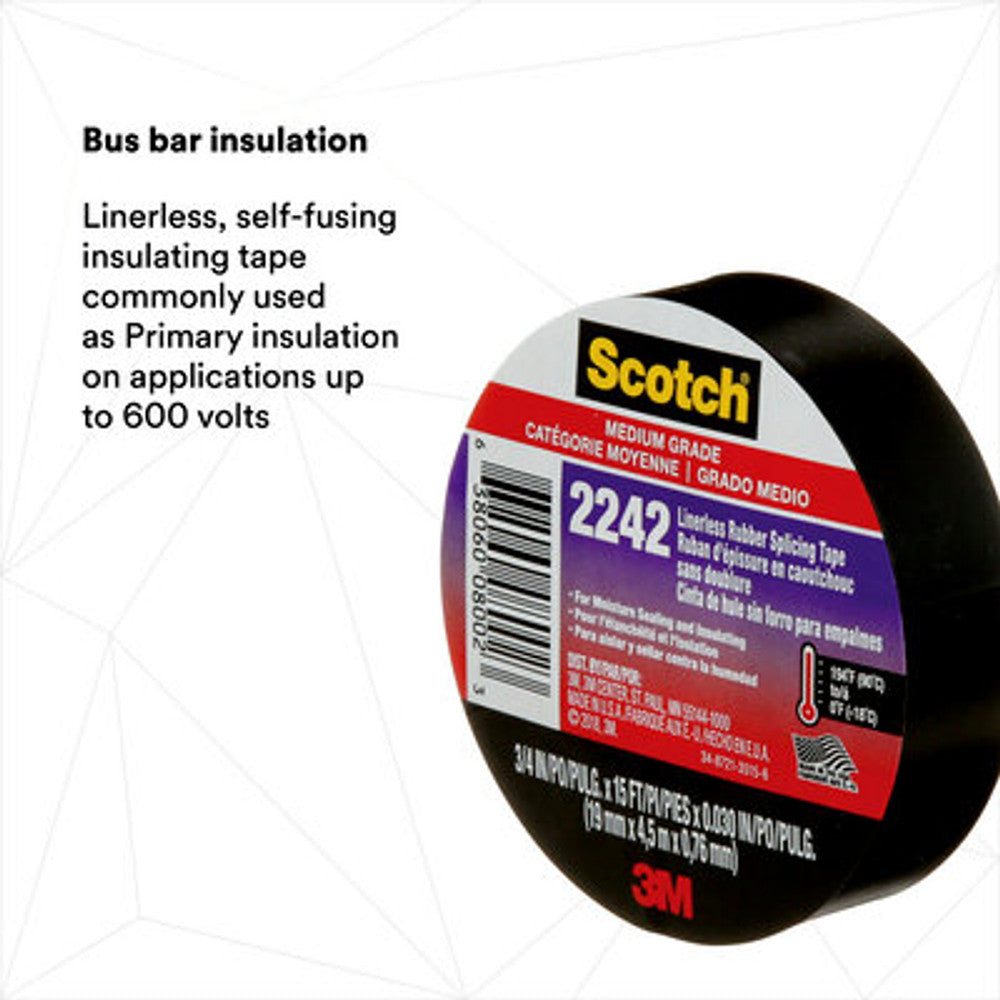 3M 3M 2242-2 Linerless Electrical Rubber Tape 0.75 in