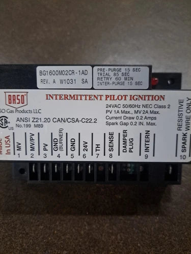 BASO BASO BG1600M02CR-1AD Gas Ignition Control Module