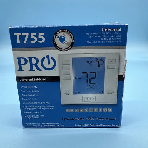 PRO1 IAQ PRO1 IAQ PRO1-T755 Programmable Thermostat
