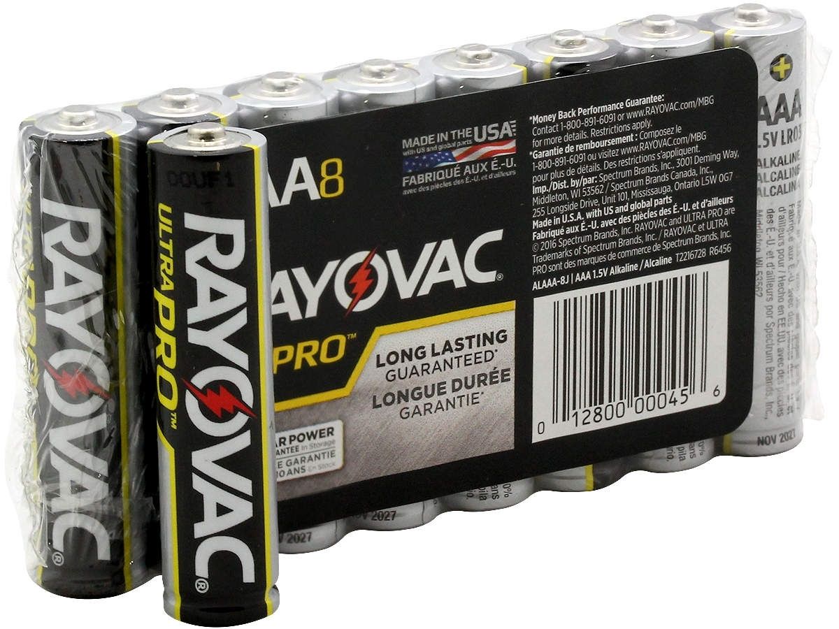 RAYOVAC RAYOVAC ALAAA-8J(AL-AAA) Ultra Pro AAA Alkaline Batteries - 8 Pack