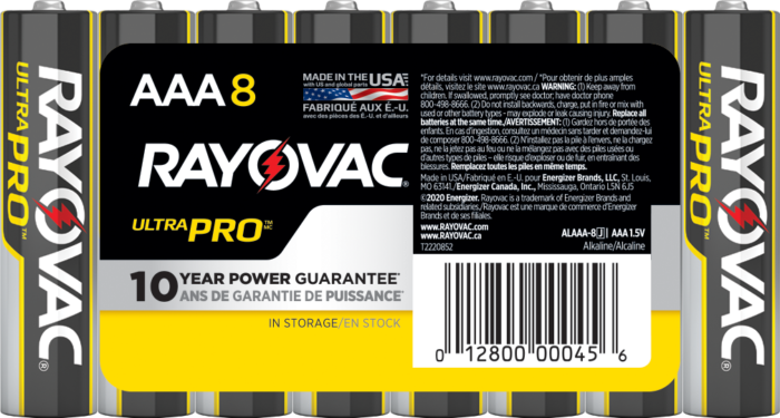 RAYOVAC RAYOVAC ALAAA-8J(AL-AAA) Ultra Pro AAA Alkaline Batteries - 8 Pack