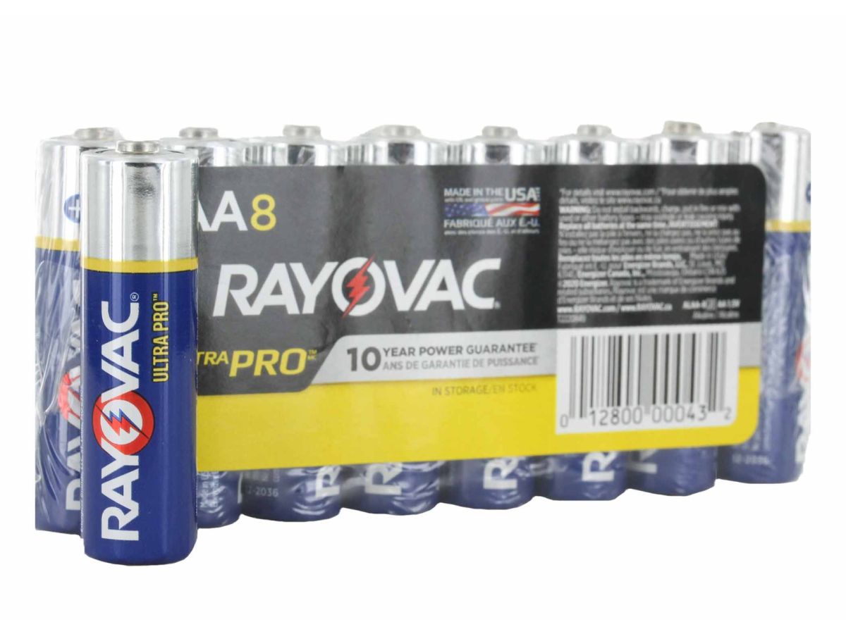 RAYOVAC RAYOVAC ALAA-8J(AL-AA) Ultra Pro AA Alkaline Batteries, 8-Pack