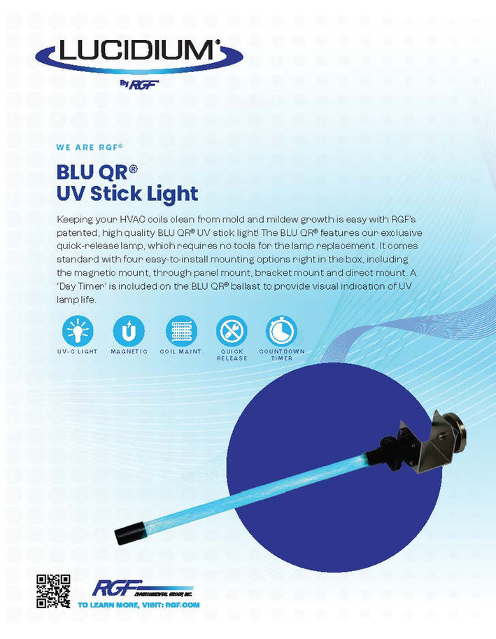 RGF RGF HVAC-BLU-QR RGF HVAC-BLU-QR BLU-QR UV Stick Light