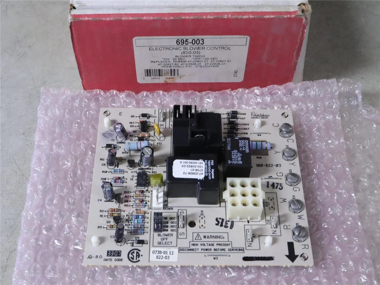 ROBERTSHAW Robertshaw 695-003 Electronic Blower Control Board