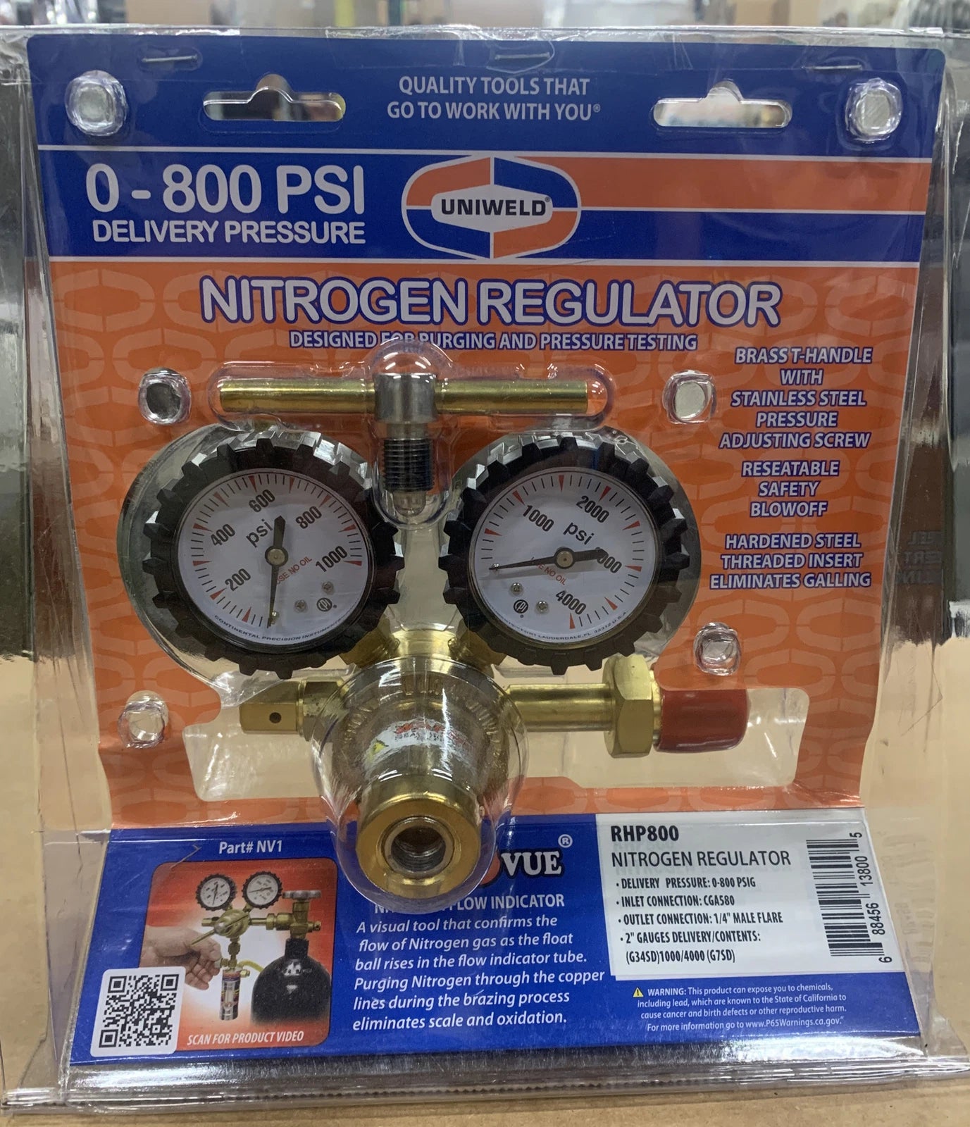 UNIWELD UNIWELD UNI-RHP800 Nitrogen Regulator