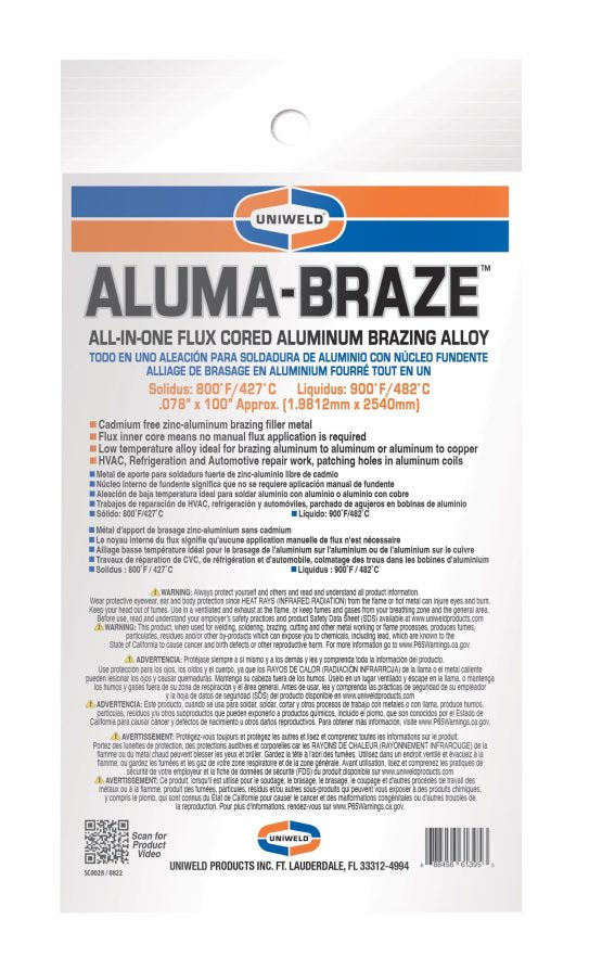 UNIWELD UNIWELD UNI-UAB Aluma-Braze Aluminum Brazing Alloy