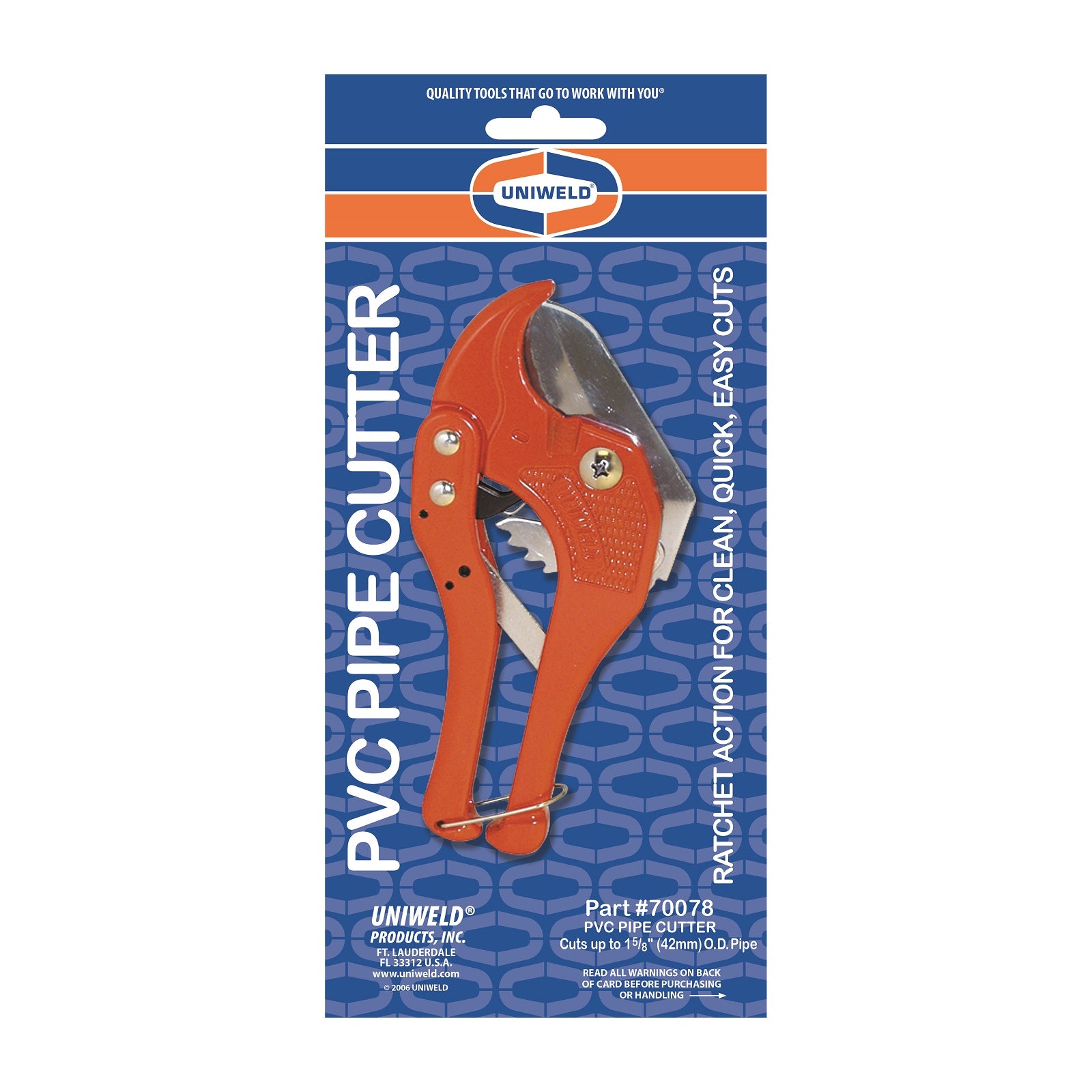 UNIWELD Uniweld UNI-70078 PVC Ratchet Pipe Cutter - 1-5/8 in. OD Capacity