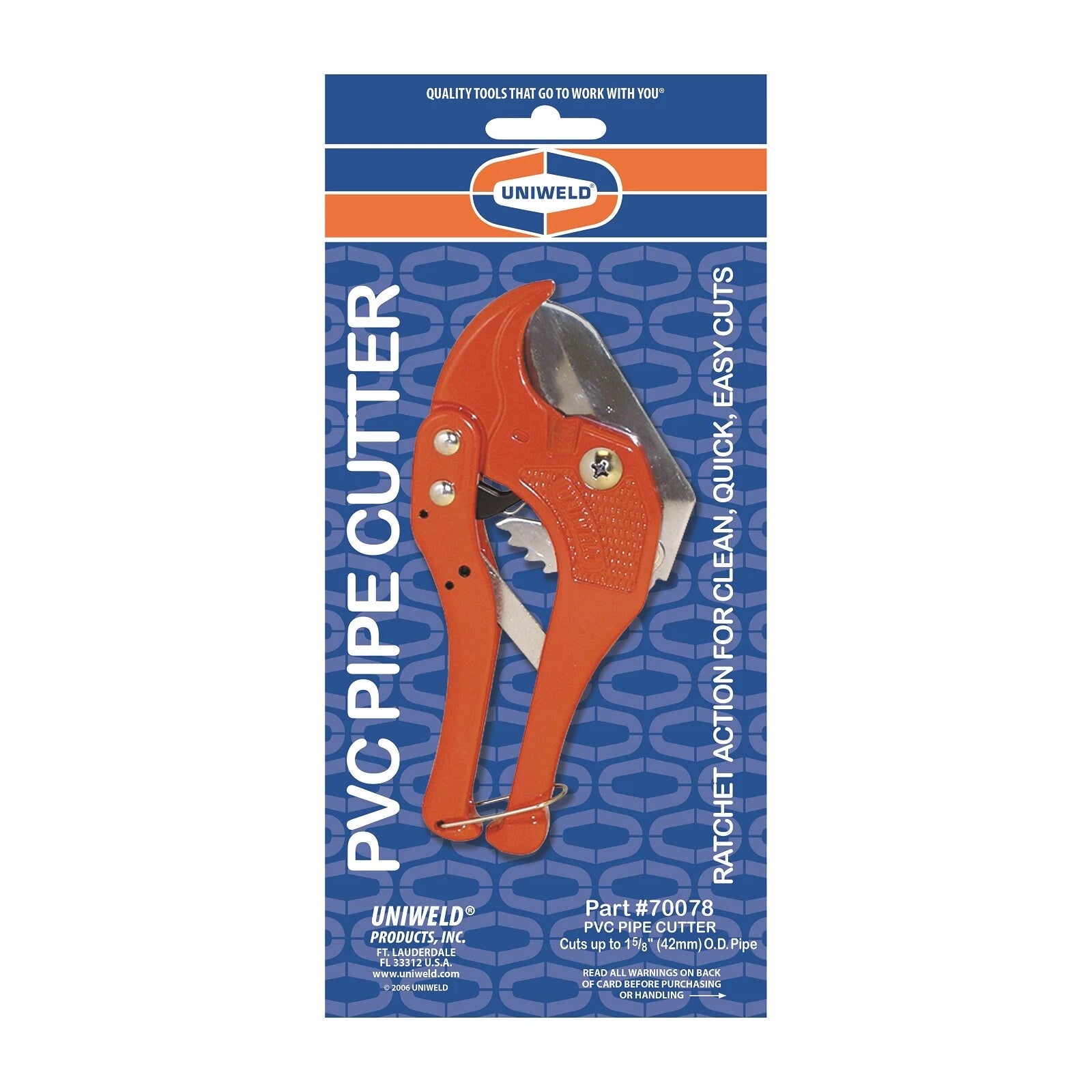 UNIWELD Uniweld UNI-70078 PVC Ratchet Pipe Cutter - 1-5/8 in. OD Capacity