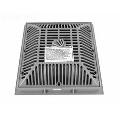 WATERWAY PLASTICS Waterway Plastics 640-4797V WATERWAY PLASTICS 9 x 9 Square Suction Cover with Frame - Gray 640-4797V