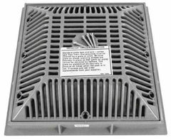 WATERWAY PLASTICS Waterway Plastics 640-4797V WATERWAY PLASTICS 9 x 9 Square Suction Cover with Frame - Gray 640-4797V