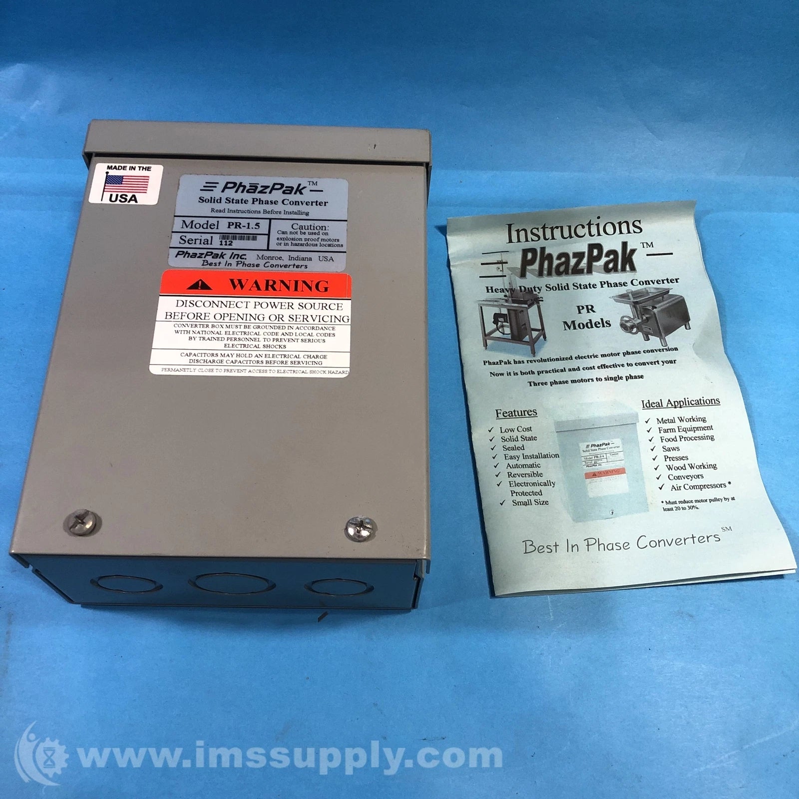 PHAZPAK Phazapak PR-1.5 Solid State Phase Converter