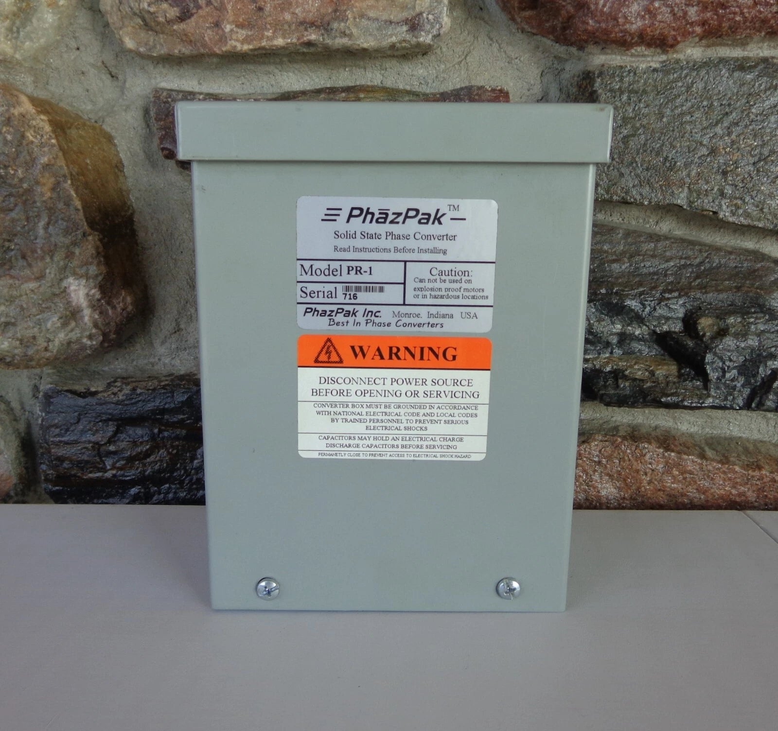PHAZPAK PHAZPAK PRT-5 Rotary Phase Converter