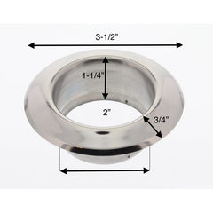WATERWAY PLASTICS Waterway Plastics 916-1250B Poly Jet Escutcheon Stainless Steel