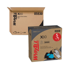KIMBERLY-CLARK KIMBERLY-CLARK 5930 WypAll Power Clean X80 Cloths 16.8 in Red