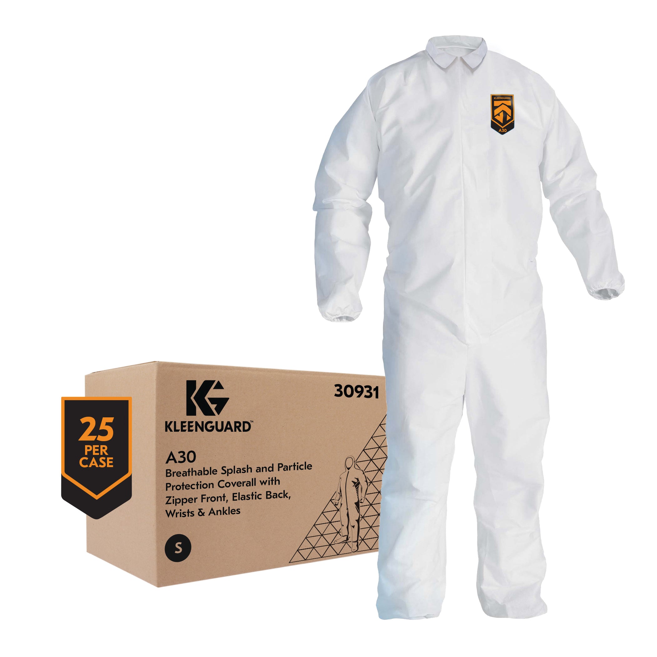 KLEENGUARD KLEENGUARD 30931 KLEENGUARD A30 Breathable Splash & Particle Protection Coveralls Small