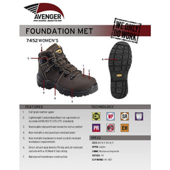 AVENGER Avenger A7452-10M Women's Work Boots