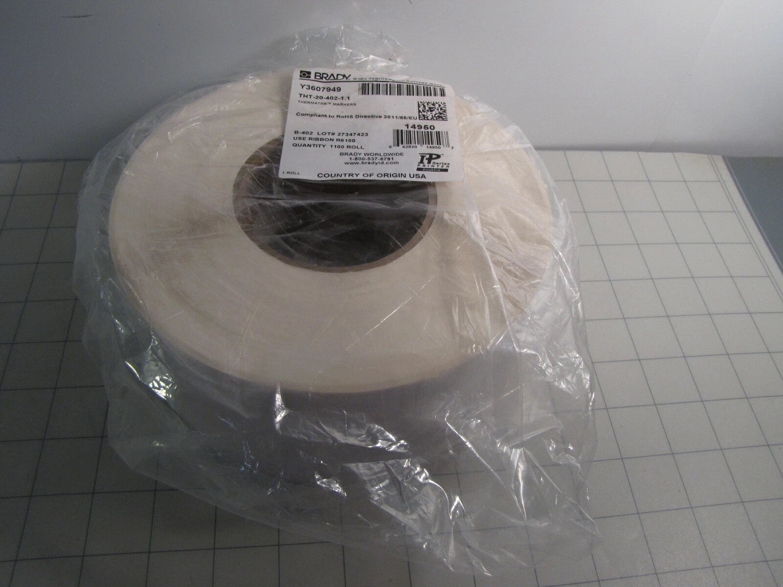 BRADY Brady 14950 Thermal Transfer Adhesive Labels