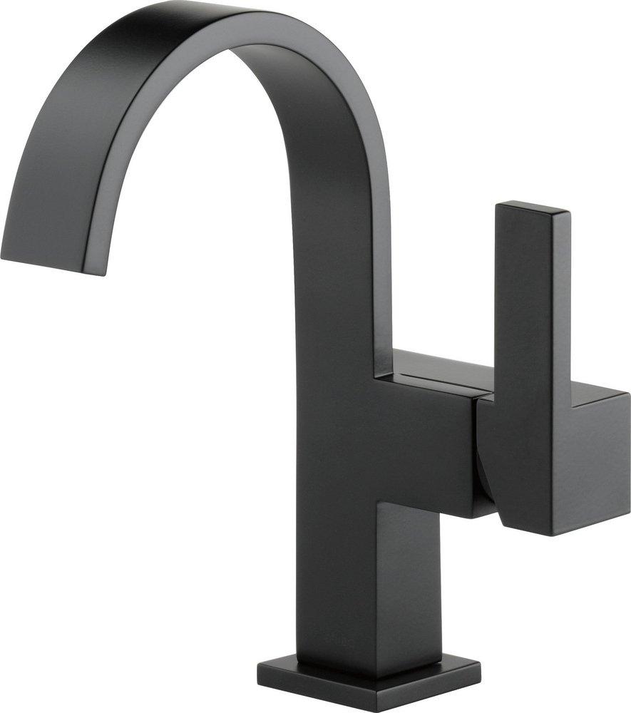 BRIZO Brizo 65080LF-BL-ECO Siderna Single Handle Monoblock Bathroom Sink Faucet in Matte Black