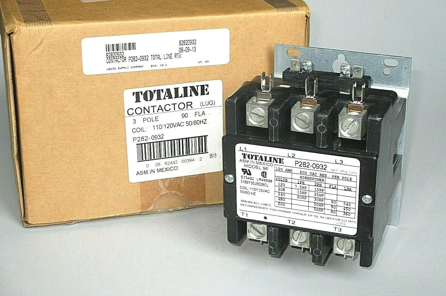CARRIER CARRIER P282-0932 Contactor 90A 120V