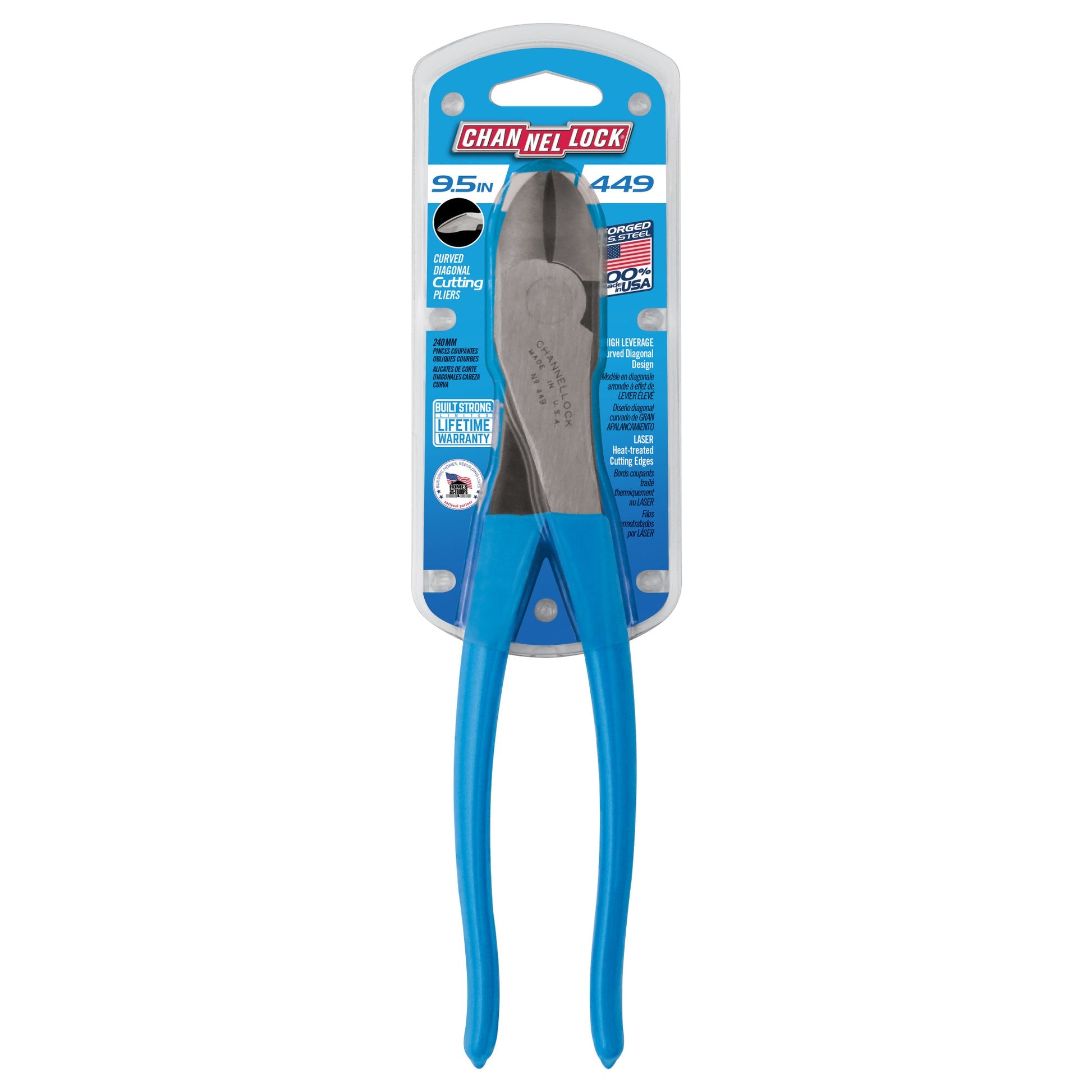 CHANNELLOCK CHANNELLOCK 449 9.5-inch High Leverage Curved Diagonal Cutting Pliers