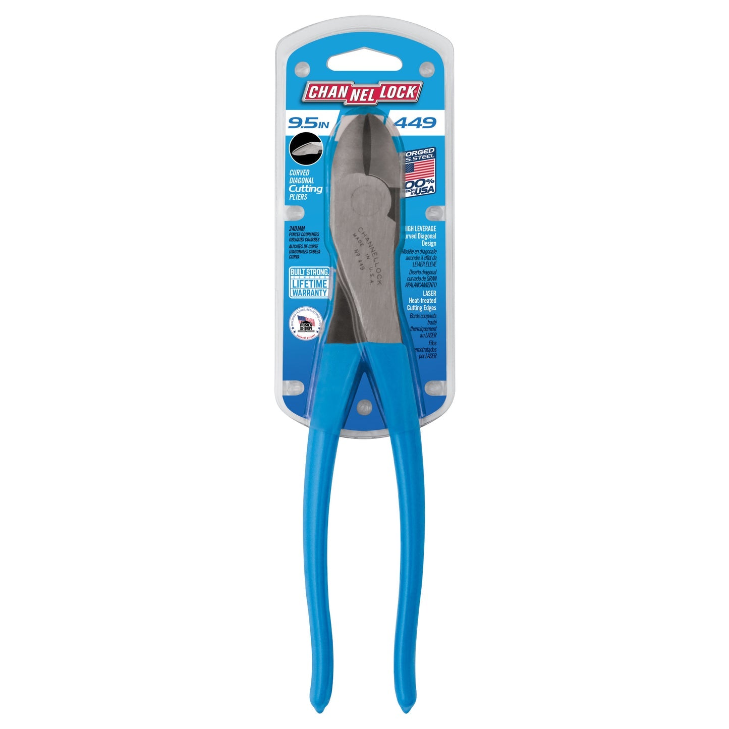 CHANNELLOCK CHANNELLOCK 449 9.5-inch High Leverage Curved Diagonal Cutting Pliers