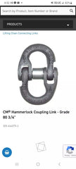 CM COLUMBUS MCKINNON CM Columbus McKinnon 664075 3/4 Grade 80 Hammerlok Coupling Link
