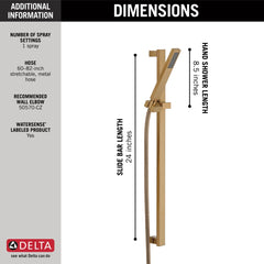 DELTA Delta 57530-CZ Vero Premium Champagne Bronze 1.75 GPM 1-Spray Wall Mount Handshower Kit