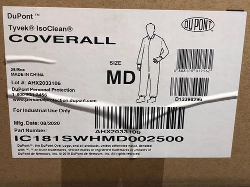 DUPONT DUPONT IC181SWHMD002500 Tyvek IsoClean Coverall