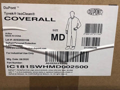 DUPONT DUPONT IC181SWHMD002500 Tyvek IsoClean Coverall